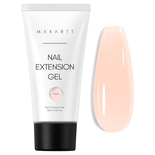 Makartt Poly Nail Gel：Builder for Extension, Light Nude Color, 50 ML, Strengthener Overlay 3d DIY, Multifunctional, Long-Lasting and Easy to Use Supplies-Rebel