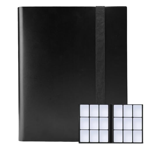 Card Binder 9 Pocket, Premium Card Book for 360 Cards, Sturdy Card Album for Collectible Cards, Side-Loading Card Collection Folder for TCG, MTG, Other Game Cards, Sport Cards, Black