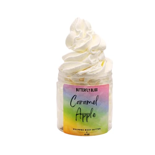 Caramel Apple Whipped Body Butter, natural lotion, organic, 4oz jar, made with shea butter, mango butter, coconut oil, almond oil