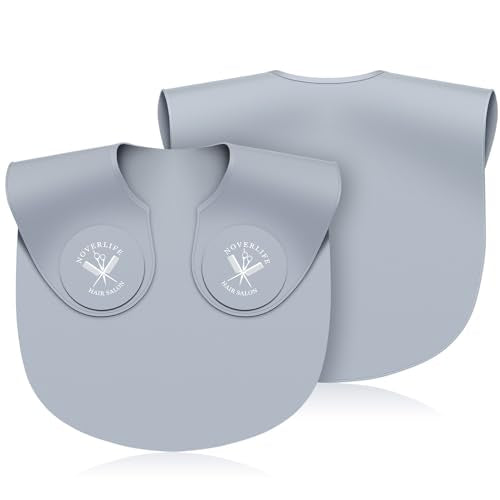 Noverlife Hair Cutting Collar Weighted, Waterproof Hair Cutting Mat for Shoulders Haircut Silicone Neck Collar, Haircutting Guide Cape Hair Dye Collar Gray Neck Guard Shoulder Pad for Hairdressing