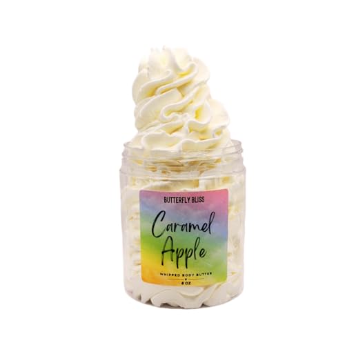 Caramel Apple Whipped Body Butter, natural lotion, organic, 4oz jar, made with shea butter, mango butter, coconut oil, almond oil