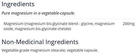 CanPrev Magnesium BisGlycinate 200mg Gentle 60 Veg Caps, 60-Day Supply, Chelated Magnesium Supplement for Bone & Muscle Support, Easy to Digest, Promote Relaxation & Comfort, Vegan, Non-GMO, No Sugar