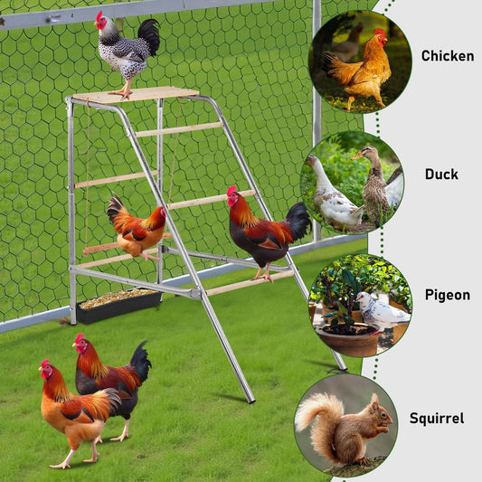 40" Wooden Chicken Roost Perch - Outdoor Poultry Resting Bar for Hens (40x20x39 Inch)
