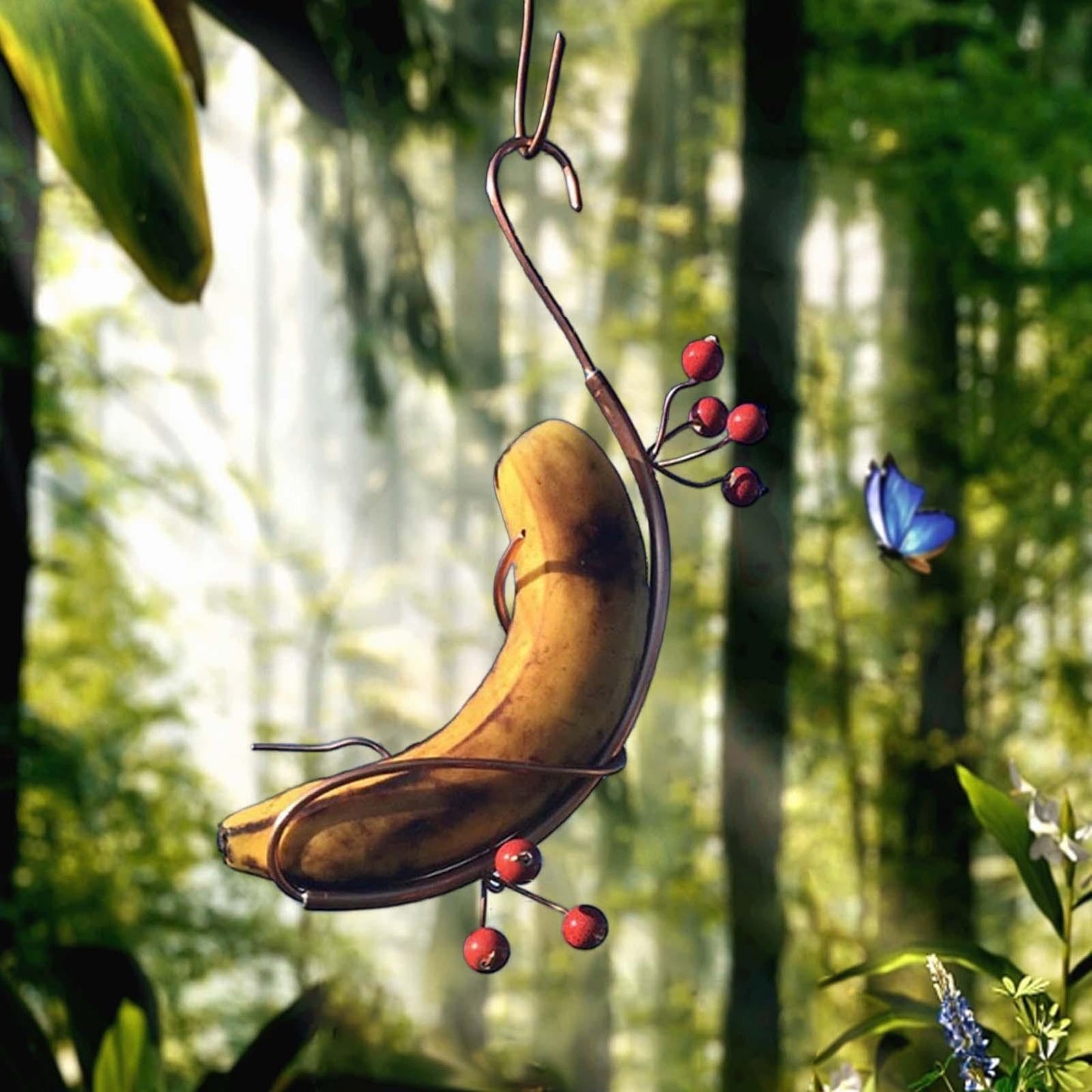 Zxpjkyu Banana Hammock And Butterfly Feeder,Butterfly Feeder,Banana Hanger,Sturdy Banana