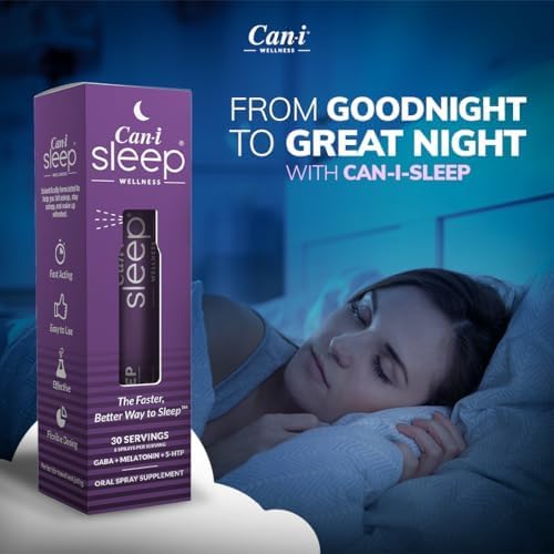 Can I Sleep Fast-Acting Vitamin Spray, Natural Sleep Support Advanced Formulation, Melatonin, 5-HTP, and GABA. Sublingual Dream Water Sleep Spray (3 Pack - 90 Servings) by Can-i Wellness