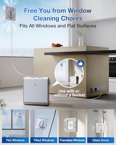 ECOVACS WINBOT W2 PRO Omni Portable Window Cleaning Robot with Multi-Functional Station, Charging While Working, Intelligent Cleaning with Triple Nozzle Water Sprayer, 12-Level Protection