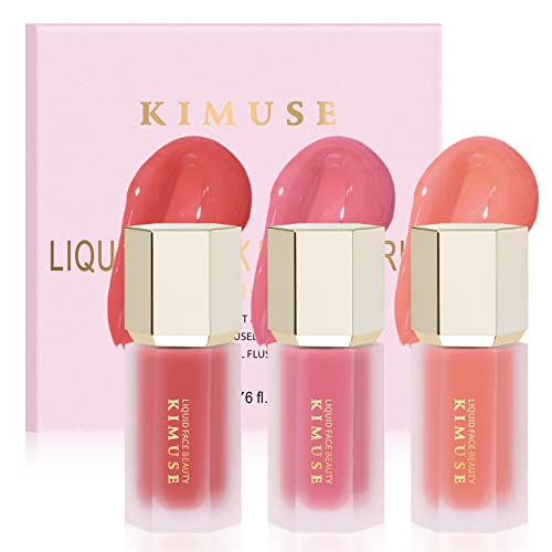 KIMUSE Soft Cream Blush - Liquid Blush for Cheeks, Long-Wearing Pigmented, Waterproof & Smudge Proof, Dewy Finish