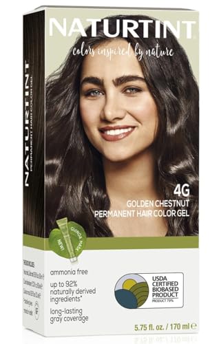 Naturtint 4G Golden Chestnut Permanent Hair Color (Pack of 1), Ammonia Free, Vegan, Cruelty Free, up to 100% Gray Coverage, Long Lasting Results (Packaging may vary)