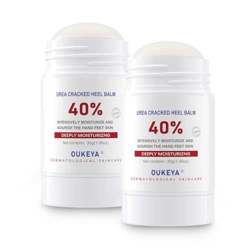 OUKEYA Urea Cream Stick 40 Percent, Heel Balm, Urea Hand Cream Stick and Foot Cream Stick for Dry Cracked, Cracked Heel Treatment. Urea Cream 40 Percent for Feet Maximum Strength, 2 Pack