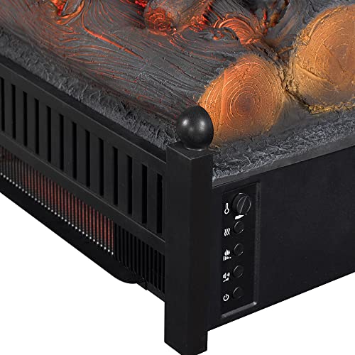 duraflame® Electric Log Set 1,000 Sq Ft Infrared Heater, Faux Logs Insert with LED Flames for Existing Fireplaces, Crackling Sounds, Remote Control Included