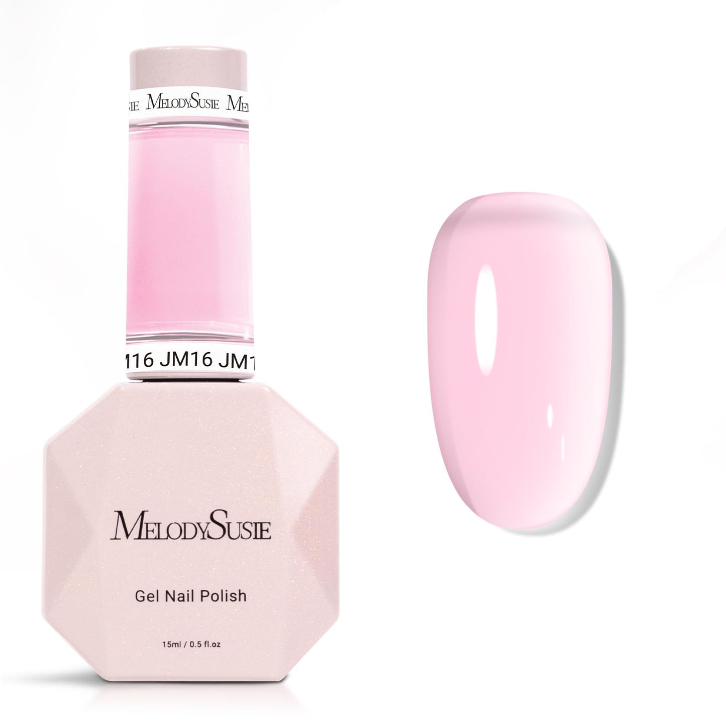 MelodySusie Jeweliver Gel Nail Polish, 0.5Fl.oz Berry Pink Gel Polish Pastel Nude Color Sheer Translucent Soak Off UV LED Light Cure Gift Nail Art Manicure DIY at Home JM16