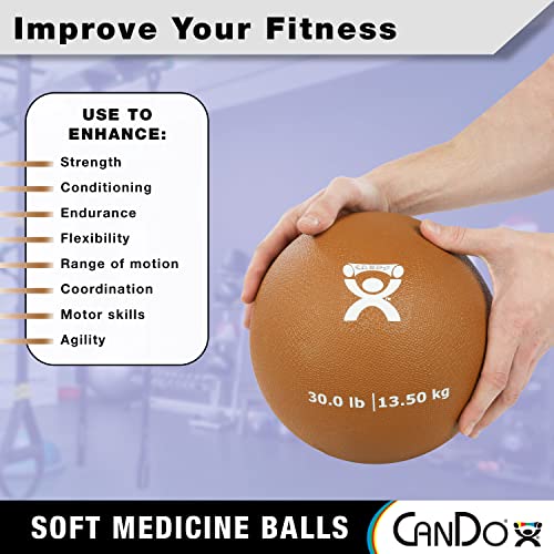 CanDo Soft Medicine Ball 5" Diameter 2lb Yellow Exercise Ball for Physical Therapy and Fitness Exercises, Easy Grip Rubber Weighted Ball for Workouts
