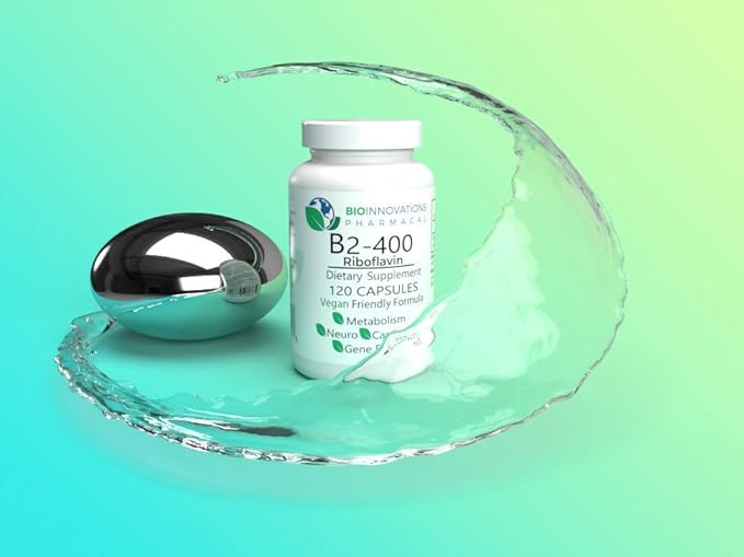 EcoIntegratives B2-400 Pure Riboflavin - Nervous System Health, Homocysteine Detox, Cardiovascular, Helps Boost Energy, Mental Clarity, Metabolism and Cell Function 120 Vegan Capsules