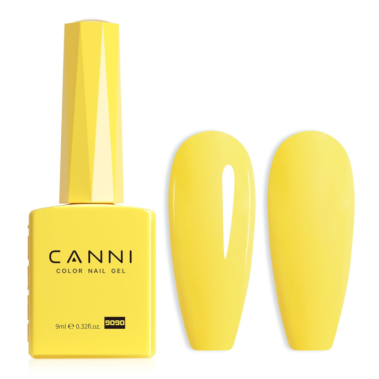 CANNI Bright Yellow Gel Nail Polish, 1Pcs Neon Yellow Gel Polish Pastel Butter Yellow Color Nail Polish Gel High Gloss Soak Off U V Gel Nail French Nail Manicure Salon DIY