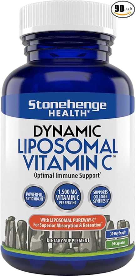 Dynamic Liposomal Vitamin C 1500mg - 90 Capsules - Advanced Formula - Phospholipids sourced from Non-GMO Sunflower, Supports Healthy Immune System, Collagen Synthesis, and Brain Health*