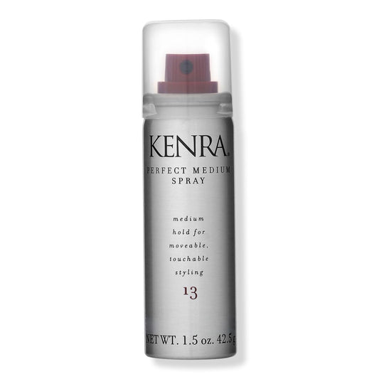 Kenra Perfect Medium Spray 13 50% | Provides Styling Control Without Stiffness | Medium Hold | Fast-Drying Formulation | High Shine Finish | All Hair Types | Travel 1.5 oz