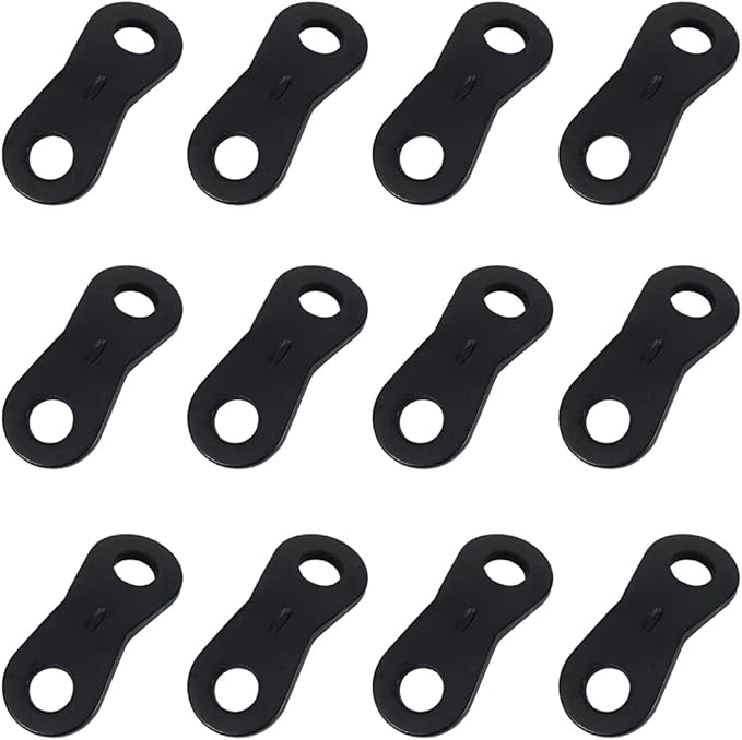 lasenersm 12 Pieces Cord Adjuster Tent Tensioners Guyline Cord Adjuster Rope Adjuster Aluminum Alloy Wind Rope Buckle 2 Hole Rope Guyline Adjuster for Tent Camping Hiking, Black