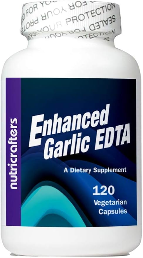 Enhanced Garlic EDTA 120 capsules - 3 Pack - 1000mg High Potency Calcium Disodium EDTA Formula - No Magnesium Sterate or Aluminum Containing Zeolite - 1,000mg per day -3 Bottles of 120 Capsules