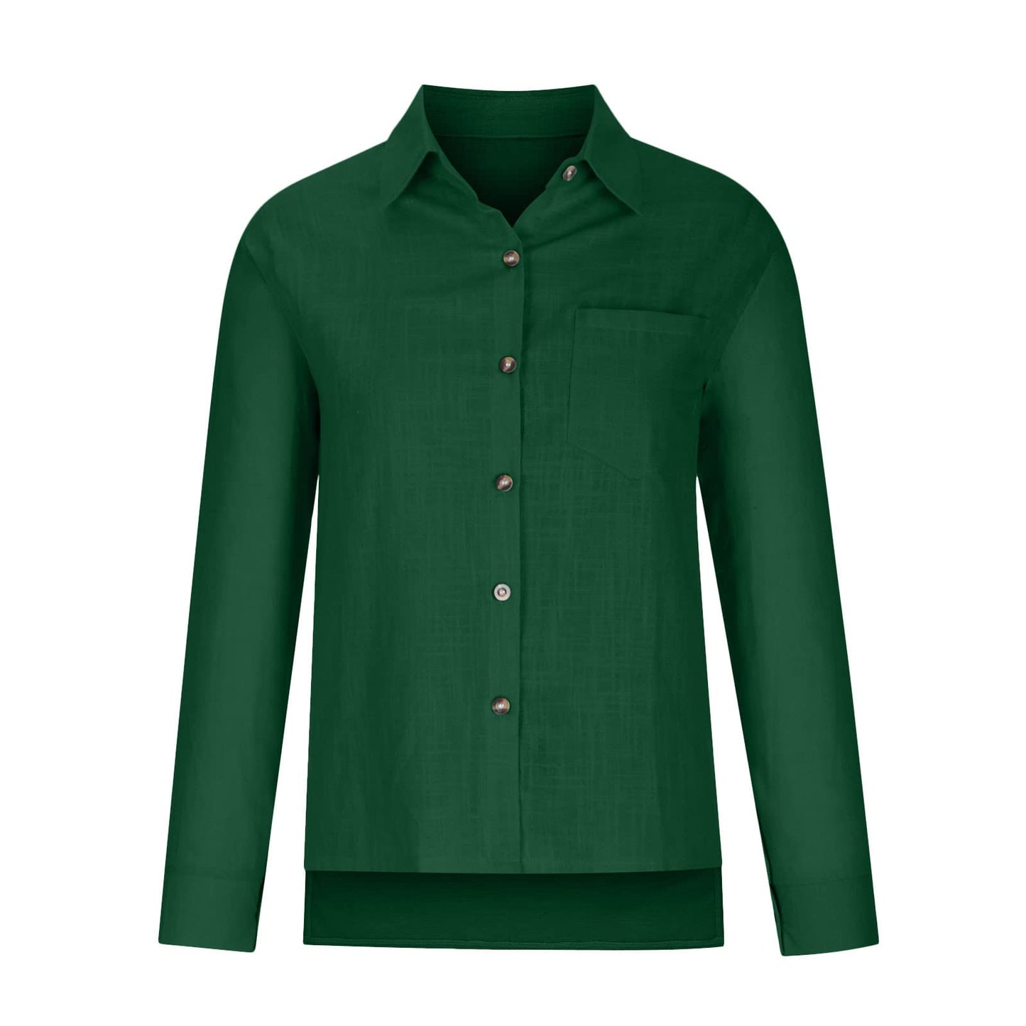 Cardigans for Women Trendy, Long Sleeve Shirts for Women Fall Cotton Linen Tops Blouses Casual Button Down T Shirts Lightweight Cardigans with Pocket Fashion 2024 Womens Fall Tops C-green
