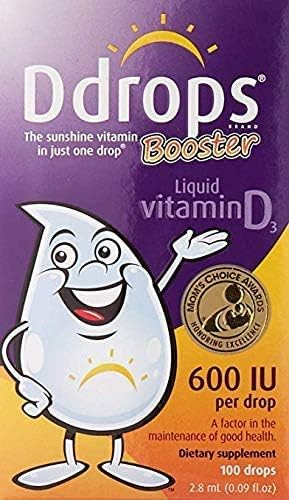 Ddrops, Booster, Liquid Vitamin D3, 600 IU, 2 Pack (0.09 fl oz (2.8 ml)) Ddrops Booster is a Liquid Vitamin D
