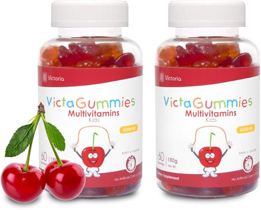 Dr. T VictaGummies Multivitamins 180 gr for Kids - Berry & Orange Flavor - Pectin Gummies - Improved Energy - Overall Wellbeing (120 Count (Pack of 2))