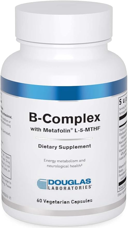 Douglas Laboratories B-Complex with Metafolin - Comprehensive B Vitamin Supplement - Energy & Brain Health Support* - With Folate, Biotin & Thiamin - Non-GMO - 60 Vegetarian Capsules