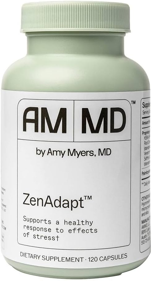 Dr Amy Myers ZenAdapt - Adaptogen Supplement Blend to Support Mind & Stress Relief - Pea (Palmitoylethanolamide) & Saffron to Help Modulate a Healthy Stress and Metabolic Response - 120 Capsules