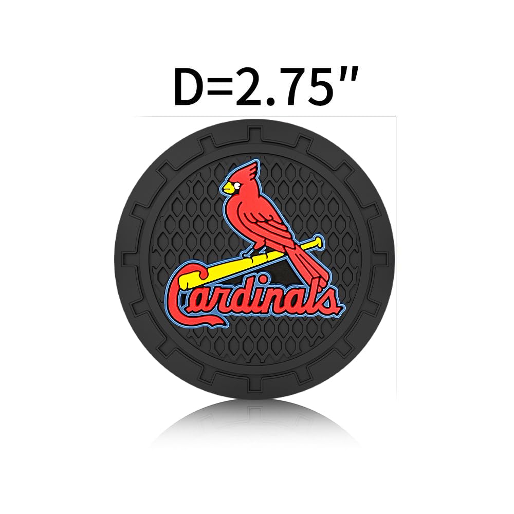 Cardinals Car Cup Holder Coasters for Baseball Fans,St. Louis Cardinals Car Coasters for Car Cup Holder,Baseball Stuffs Cardinals Car Cup Holder Insert,Souvenir for Baseball Fans,Car Cup Mat,2.75''