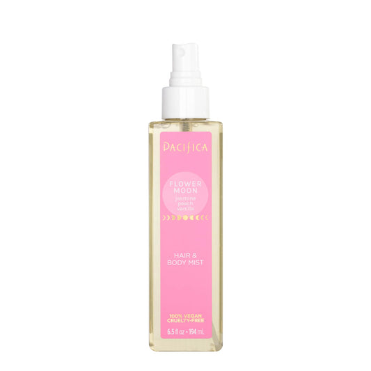 Pacifica Hair Perfume & Body Fragrance Spray Mist - Flower Moon with Jasmine, Peach & Vanilla – Alcohol-Free, Vegan & Cruelty-Free, 6.5 oz
