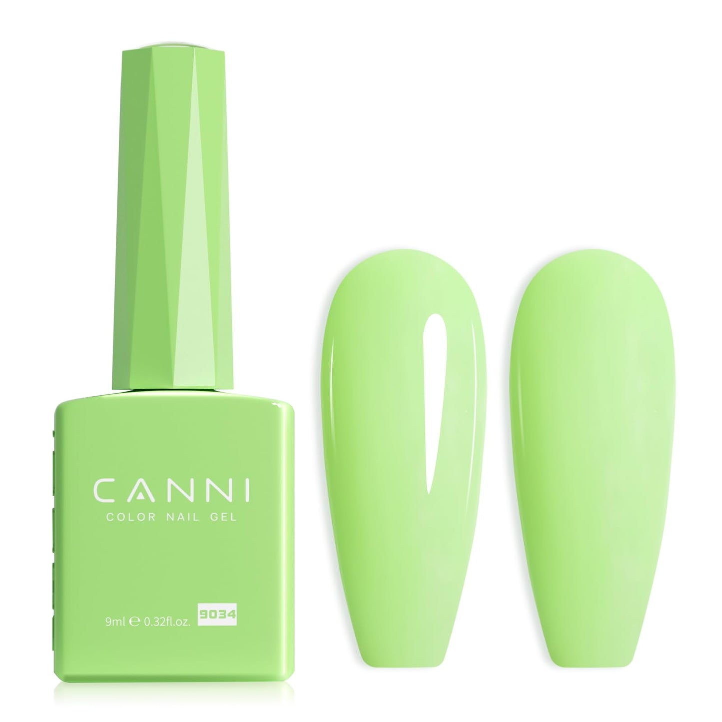 CANNI Pastel Green Gel Nail Polish, 1Pcs Sage Light Green Gel Polish Lime Mint Green Color Nail Polish Gel High Gloss Soak Off U V Gel Nail French Nail Manicure Salon DIY