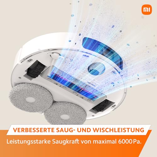 Xiaomi Robot Vacuum X20+, Auto self Cleaning, Self Emptying, Air Drying, Obstacle Avoidance, Advanced LDS Laser Navigation, Auto Lifting mop Pads, Dual Rotating mop Pads, 6000Pa Powerful Suction