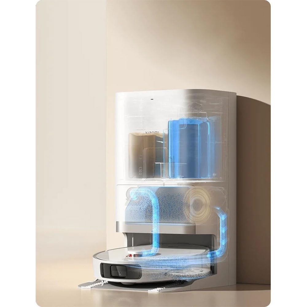 Xiaomi Robot Vacuum X20+, Auto self Cleaning, Self Emptying, Air Drying, Obstacle Avoidance, Advanced LDS Laser Navigation, Auto Lifting mop Pads, Dual Rotating mop Pads, 6000Pa Powerful Suction