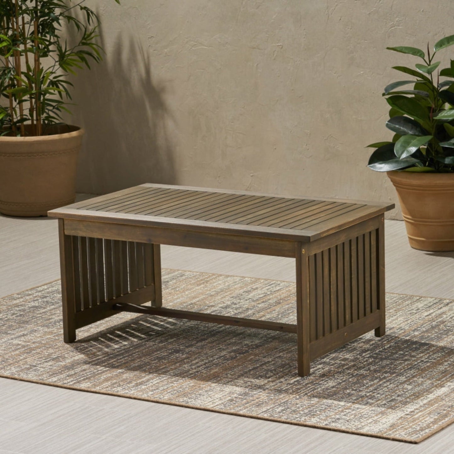 DIANJIE Wooden Outdoor Leisure Coffee Table Grey