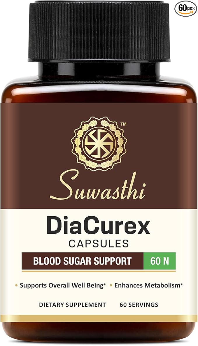 DiaCurex Berberine Supplement -120mg with Cinnamon, Bitter Melon & Gymnema for Men & Women for Health Support, 100% Organic, Vegan & Gluten-Free, 60 Capsules (30 Days of Supply)