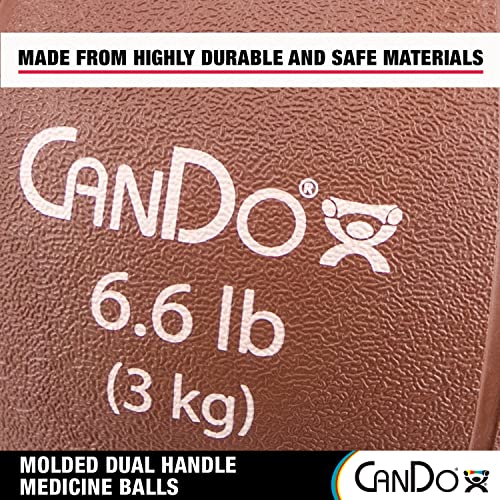 CanDo Molded Dual-Handle Medicine Ball for Strength Training, Core Workouts, Warmups, Cardio, and Plyometrics with Handles for Home and Clinic Use