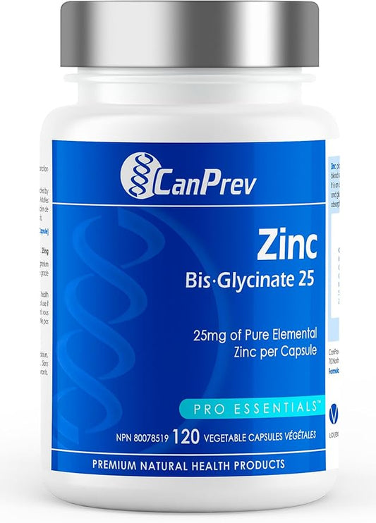 CanPrev Zinc Bis-Glycinate 25, 120 vegicaps