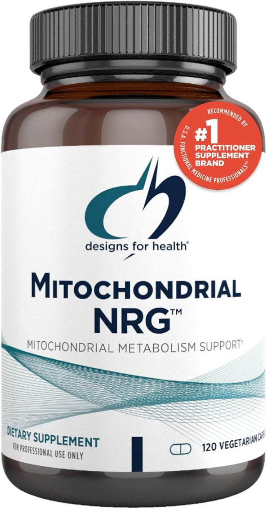 Designs for Health Mitochondrial NRG - Support Cellular Vitality + Metabolism - Mitochondria Energy Supplement with Alpha Lipoic Acid, Trans Resveratrol + Curcumin Powder (120 Vegan Capsules)