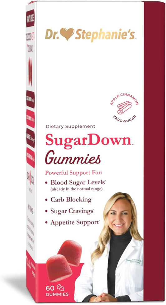 Dr. Stephanie’s SugarDown Gummies – Ceylon & Cassia Cinnamon Supplement - 0g Sugar
