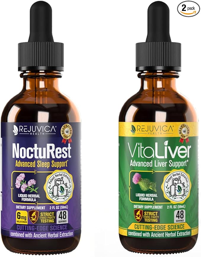 '+ VitaLiver - Support Sleep + Liver Health - Liquid Delivery for Better Absorption - Chamomile, Milk Thistle, Melatonin, Artichoke, Hops, Dandelion & More!