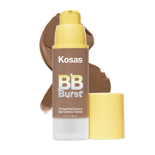 Kosas BB Burst Tinted Face Gel Cream - Supports Healthy Collagen, Smoothes Skin, Hydrates & Moisturizes - Lightweight Buildable Coverage - Deep Warm 40, (1 Oz/30 ML)