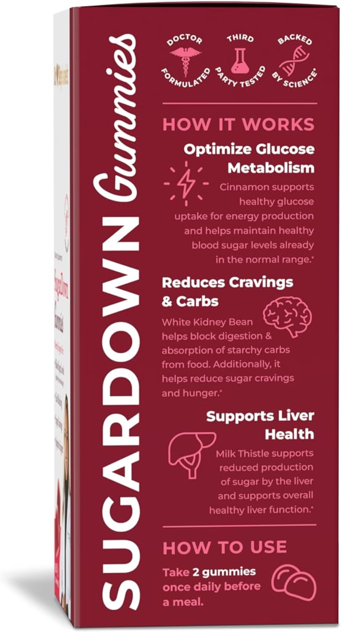 Dr. Stephanie’s SugarDown Gummies – Ceylon & Cassia Cinnamon Supplement - 0g Sugar