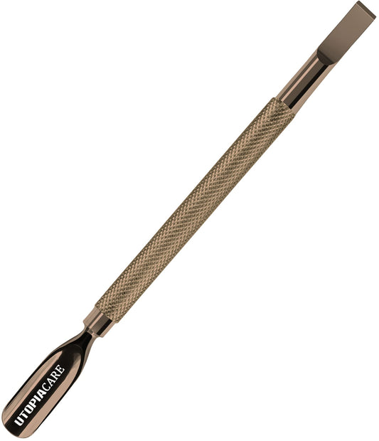 Utopia Care Cuticle Pusher Tool & Spoon Nail Cleaner, Professional Stainless Steel Cuticle Remover & Cutter, Durable Manicure & Pedicure Tool for Finger & Toenails, Bronze