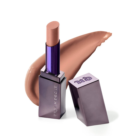 URBAN DECAY Vice Hydrating Lipstick (June Gloom - Sheer Neutral Nude - Shine Finish), Creamy Formula, Moisturizing Lip Color with Aloe Vera & Avocado Oil, Vegan, Cruelty-free - 0.11 oz