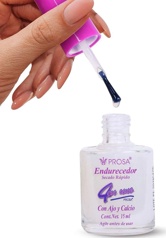 Esmalte Endurecedor de Uñas Prosa 4 en uno, Nail Hardener, 0.5 fl oz