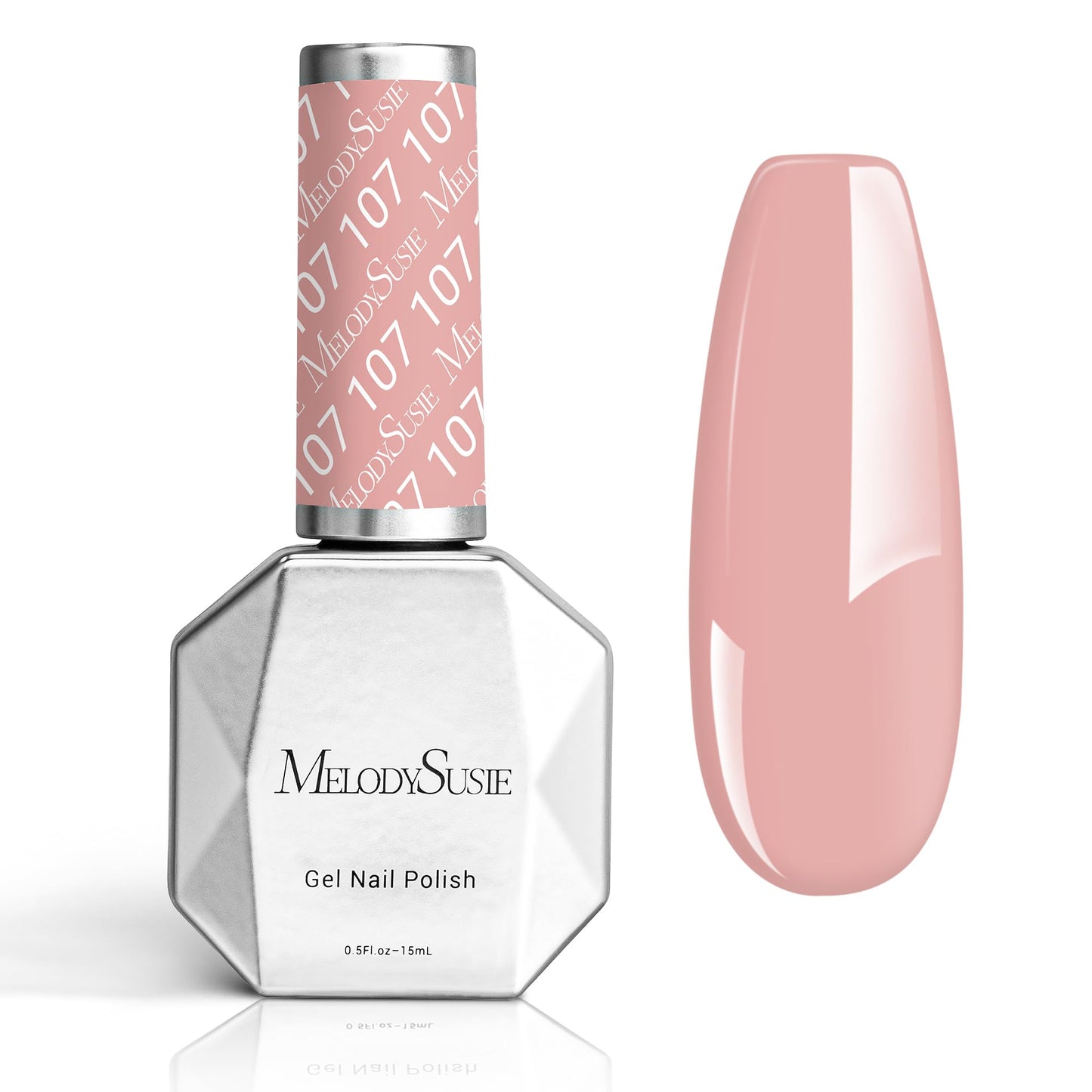 MelodySusie Thick Pink Gel Nail Polish,0.5fl oz Baby Pink Nails Soak Off UV LED Light Nude Pink Gel Polish Christmas Gift for Women Nail Art Manicure Salon DIY Nail Design Decoration at Home-107