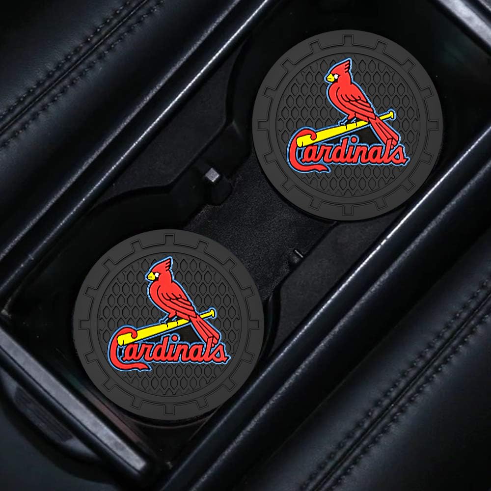 Cardinals Car Cup Holder Coasters for Baseball Fans,St. Louis Cardinals Car Coasters for Car Cup Holder,Baseball Stuffs Cardinals Car Cup Holder Insert,Souvenir for Baseball Fans,Car Cup Mat,2.75''