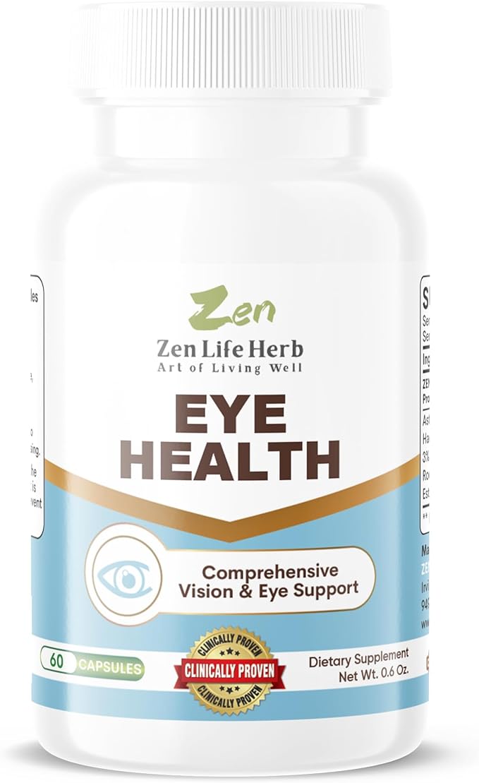 Eye Health with Panax Notoginseng Astaxanthin Lutein and Zeaxanthin (60 Capsules)