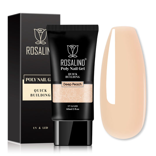 ROSALIND Nude Poly Extension Gel, 60ml Nude Poly Nial Gel Builder for Nail Art Decoration, Hot Nude Nail Thickening Extension Easy to DIY Use at Home Need UV Lamp