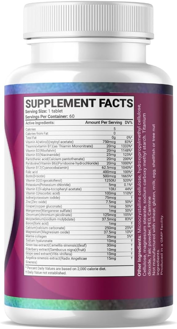 EXPERIENCE PEAK PERFORMANCE Womens vitamins | Vitamin supplements for women | with Iron. Women's vitamins for Energy. | Women daily vitamins multivitamin | 1 Tablet a Day, 2 Month Supply.