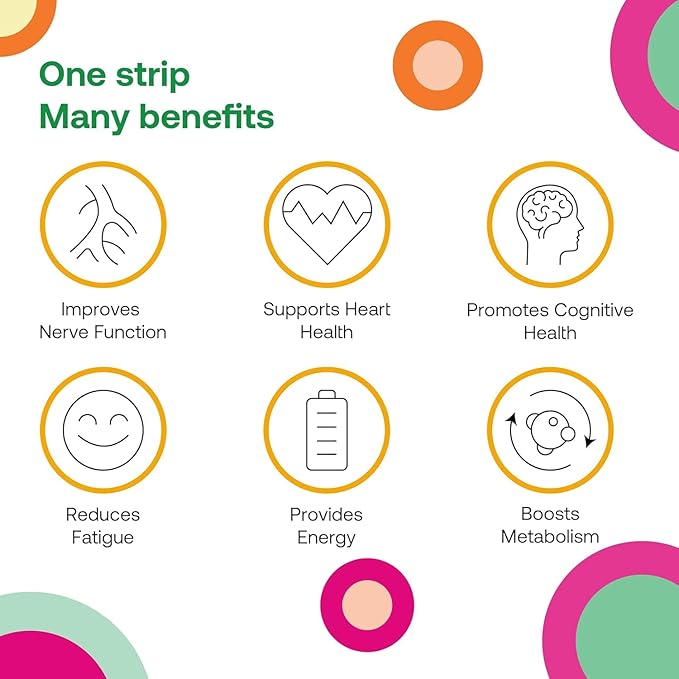 DISO - Vitamin B12 - Dissolvable Oral Strips, for Tiredness and Fatigue, Orange Mint Flavor, Vegan, Sugar Free, Maximum Absorption, Gluten Free, Individually Wrapped, 30 Count